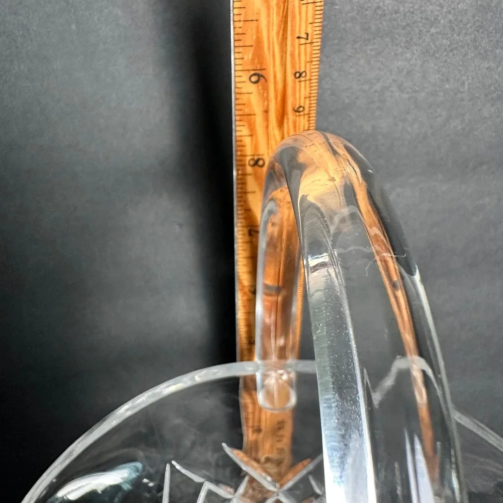 Crystal Basket Diamond Cut Glass Basket Weave Vase Home Decor Table Centerpiece‎